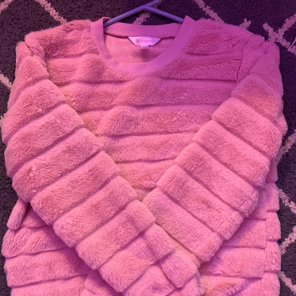 Fuzzy pink sweater